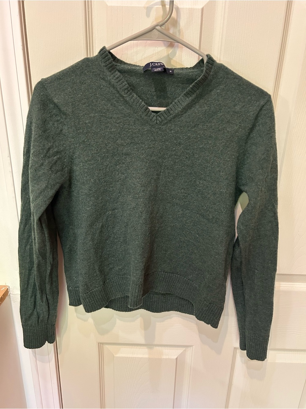 J. Crew Women's Dark Green V-Neck Sweater